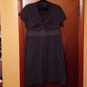 Rockabilly navy polka dot ruby rox dress 2x